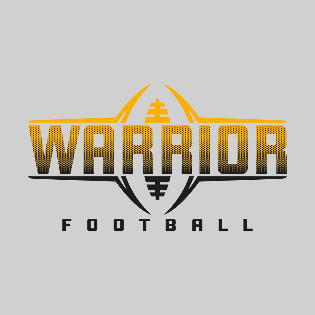 Western Warriors - Football - Football Shape Bracketing Mascot Name with Hex Pattern