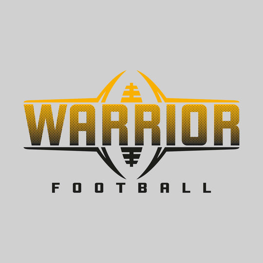 Western Warriors - Football - Football Shape Bracketing Mascot Name with Hex Pattern