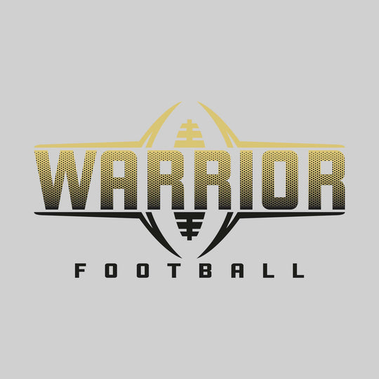 Western Warriors - Football - Football Shape Bracketing Mascot Name with Hex Pattern