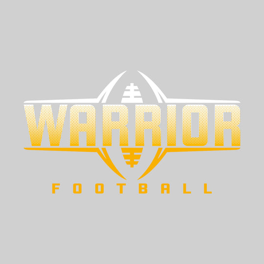 Western Warriors - Football - Football Shape Bracketing Mascot Name with Hex Pattern