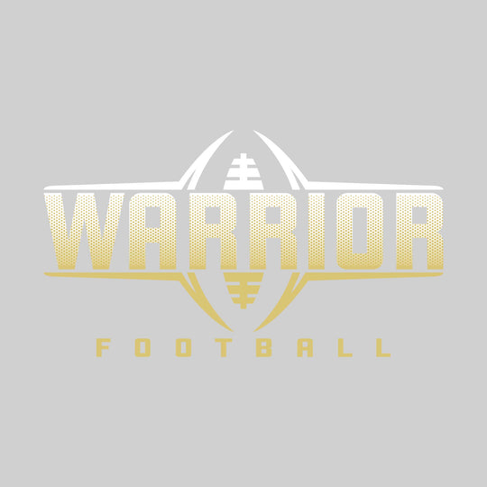 Western Warriors - Football - Football Shape Bracketing Mascot Name with Hex Pattern