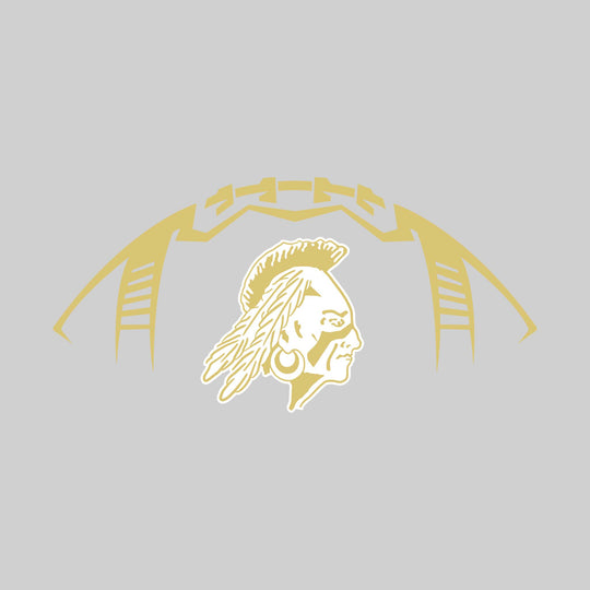 Western Warriors - Football - Football Shape Outline with Center Mascot