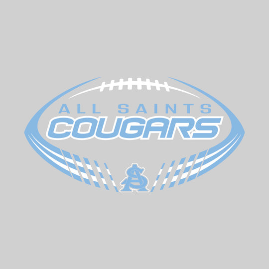 All Saints Cougars - Football - Football Shape with Mascot