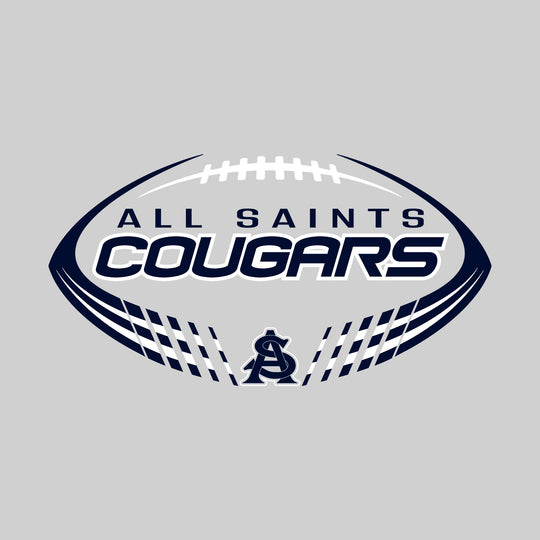 All Saints Cougars - Football - Football Shape with Mascot