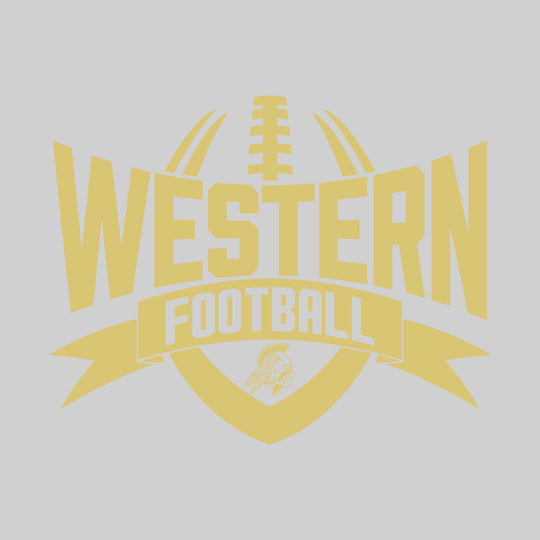 Western Warriors - Football - School Name with Football Shape and Banner