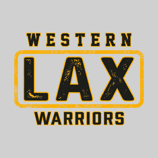 Western Warriors - Lacrosse - Western Framed LAX with Mascot Name - Distressed
