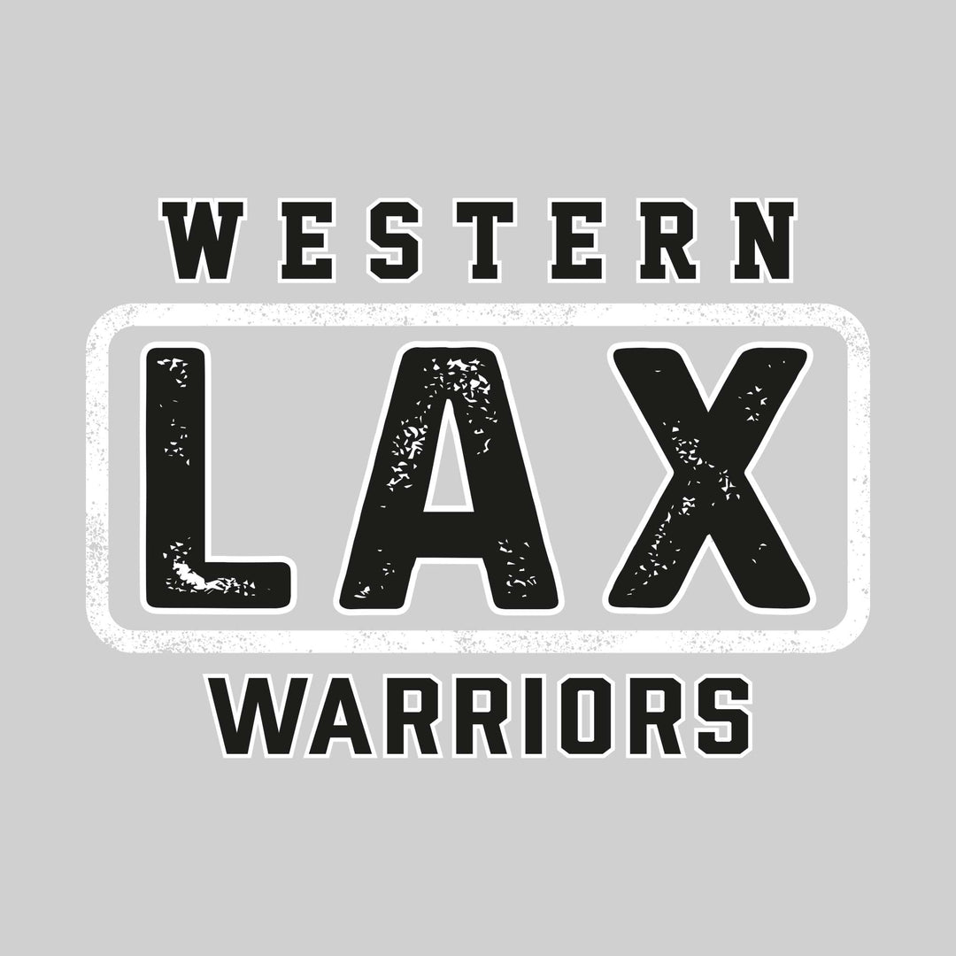 Western Warriors - Lacrosse - Western Framed LAX with Mascot Name - Distressed