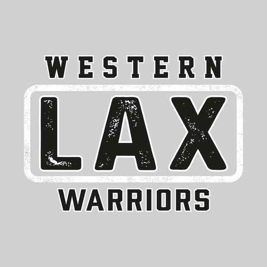 Western Warriors - Lacrosse - Western Framed LAX with Mascot Name - Distressed