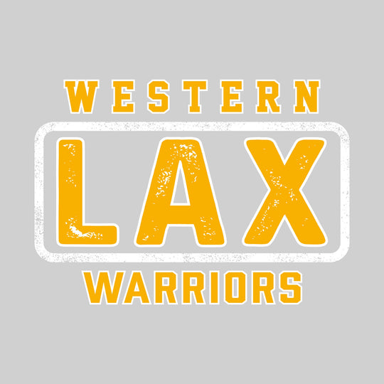 Western Warriors - Lacrosse - Western Framed LAX with Mascot Name - Distressed