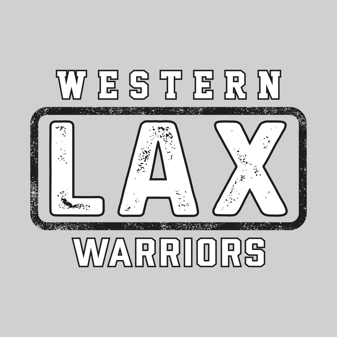 Western Warriors - Lacrosse - Western Framed LAX with Mascot Name - Distressed