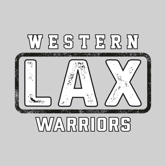 Western Warriors - Lacrosse - Western Framed LAX with Mascot Name - Distressed