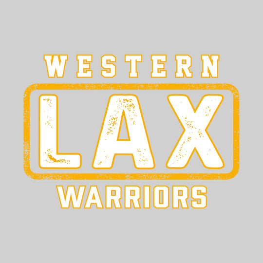 Western Warriors - Lacrosse - Western Framed LAX with Mascot Name - Distressed