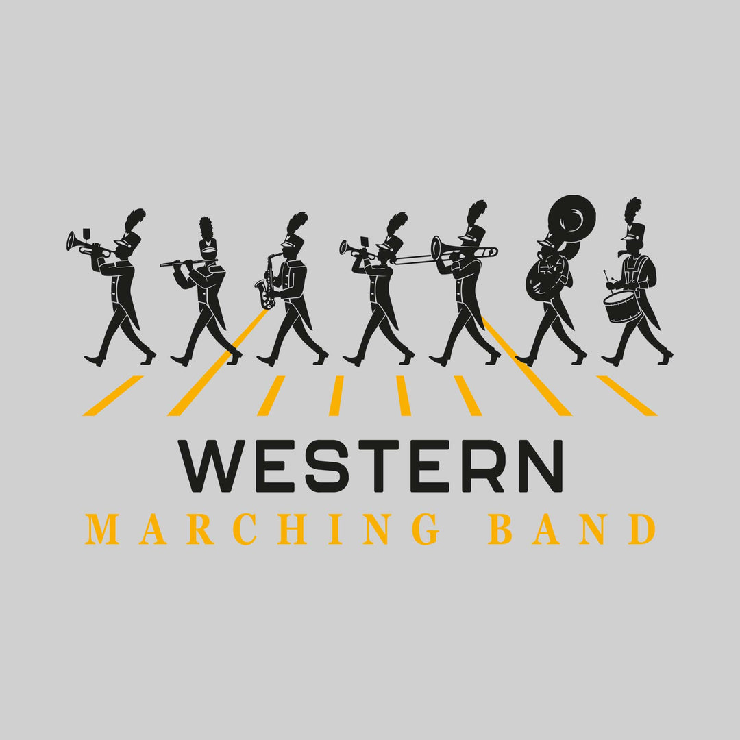 Western Warriors - Marching Band - Marching Band Silhouettes with Yard Lines