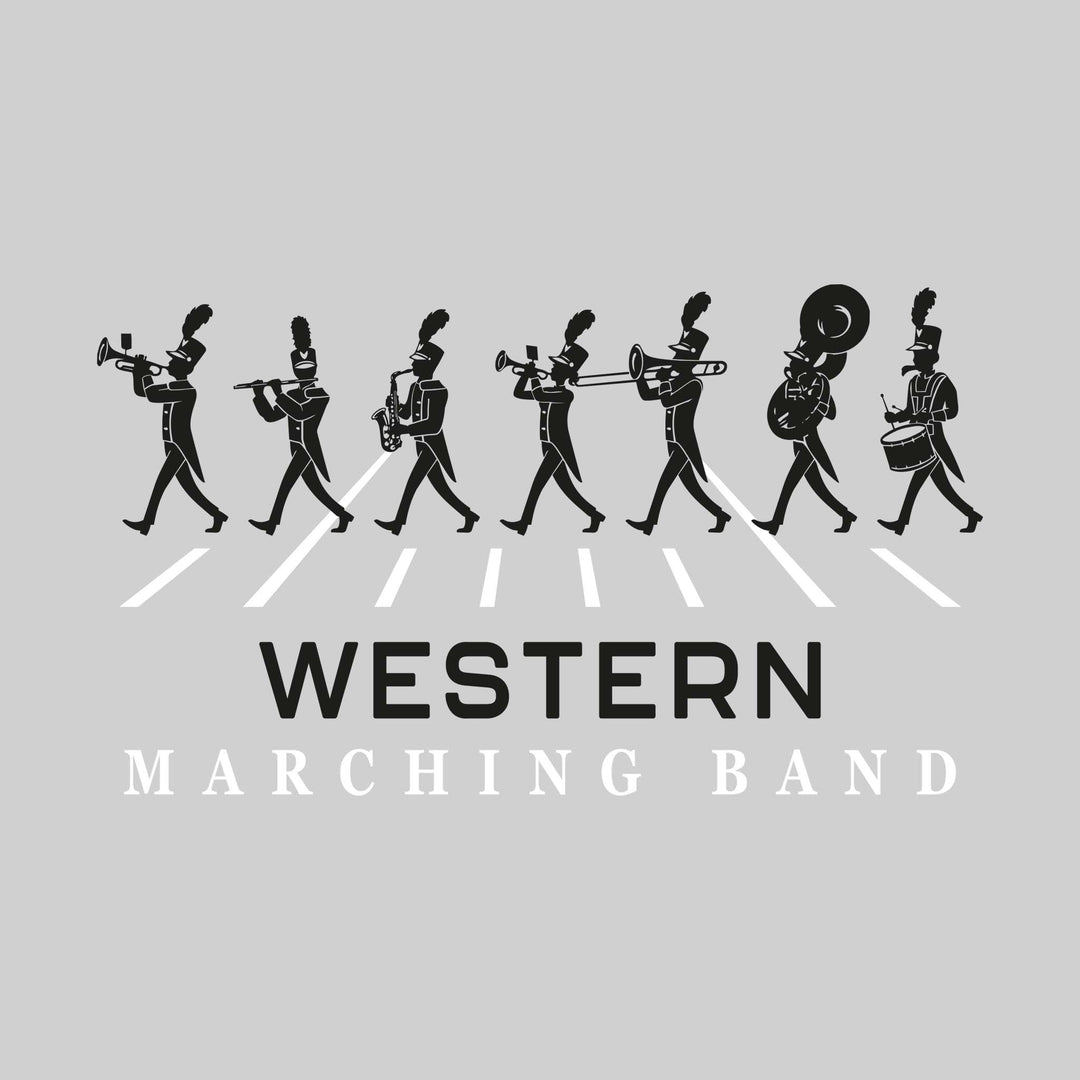 Western Warriors - Marching Band - Marching Band Silhouettes with Yard Lines