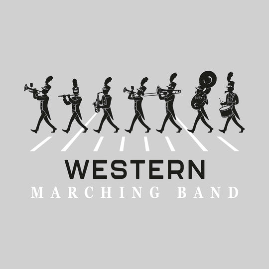 Western Warriors - Marching Band - Marching Band Silhouettes with Yard Lines