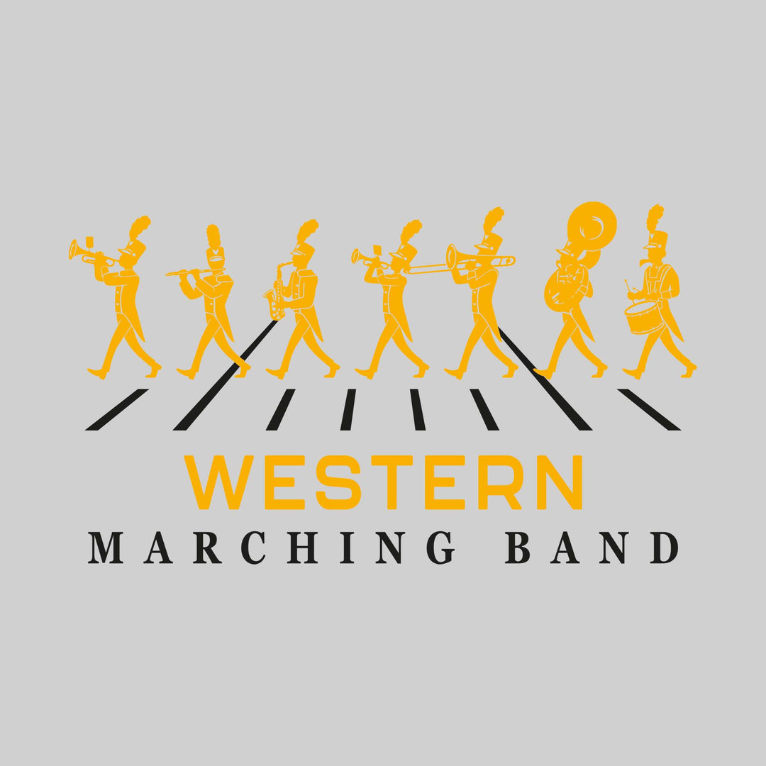 Western Warriors - Marching Band - Marching Band Silhouettes with Yard Lines