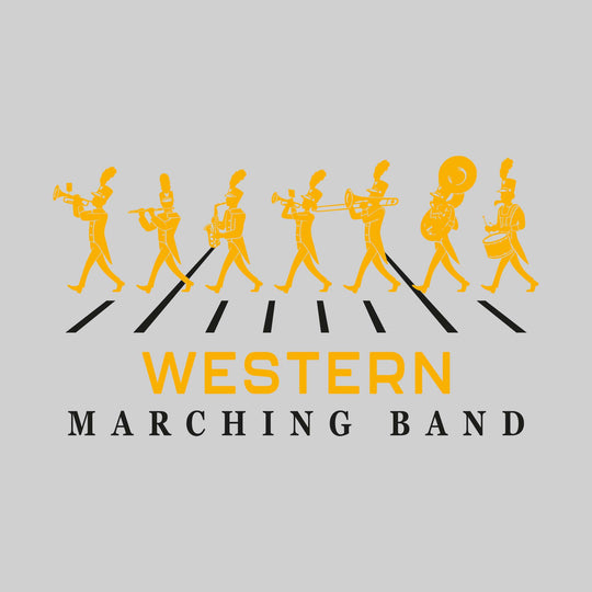 Western Warriors - Marching Band - Marching Band Silhouettes with Yard Lines
