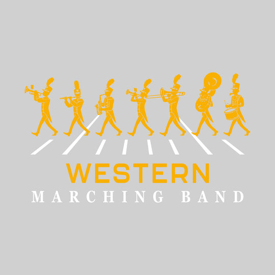 Western Warriors - Marching Band - Marching Band Silhouettes with Yard Lines