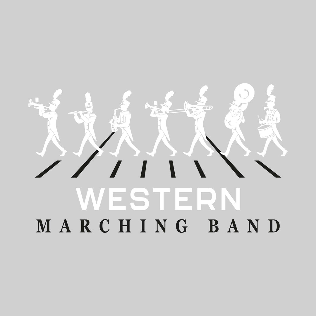 Western Warriors - Marching Band - Marching Band Silhouettes with Yard Lines