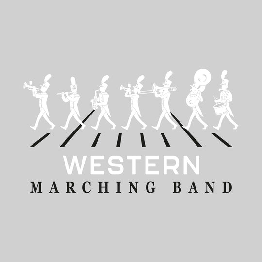 Western Warriors - Marching Band - Marching Band Silhouettes with Yard Lines