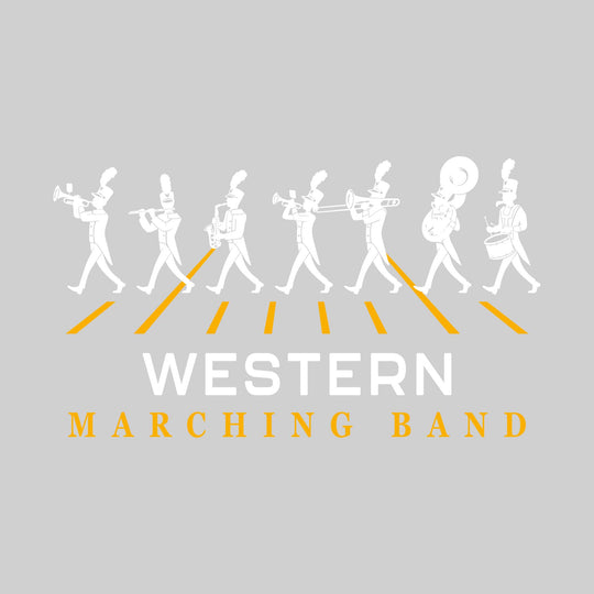 Western Warriors - Marching Band - Marching Band Silhouettes with Yard Lines