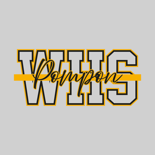 Western Warriors - Pompon - Outlined WHS with Cursive Pompon and Color Bar