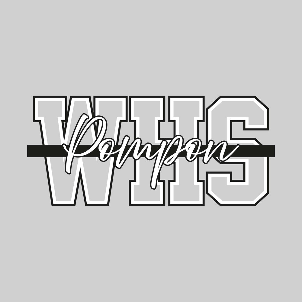 Western Warriors - Pompon - Outlined WHS with Cursive Pompon and Color Bar