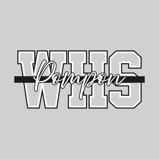 Western Warriors - Pompon - Outlined WHS with Cursive Pompon and Color Bar