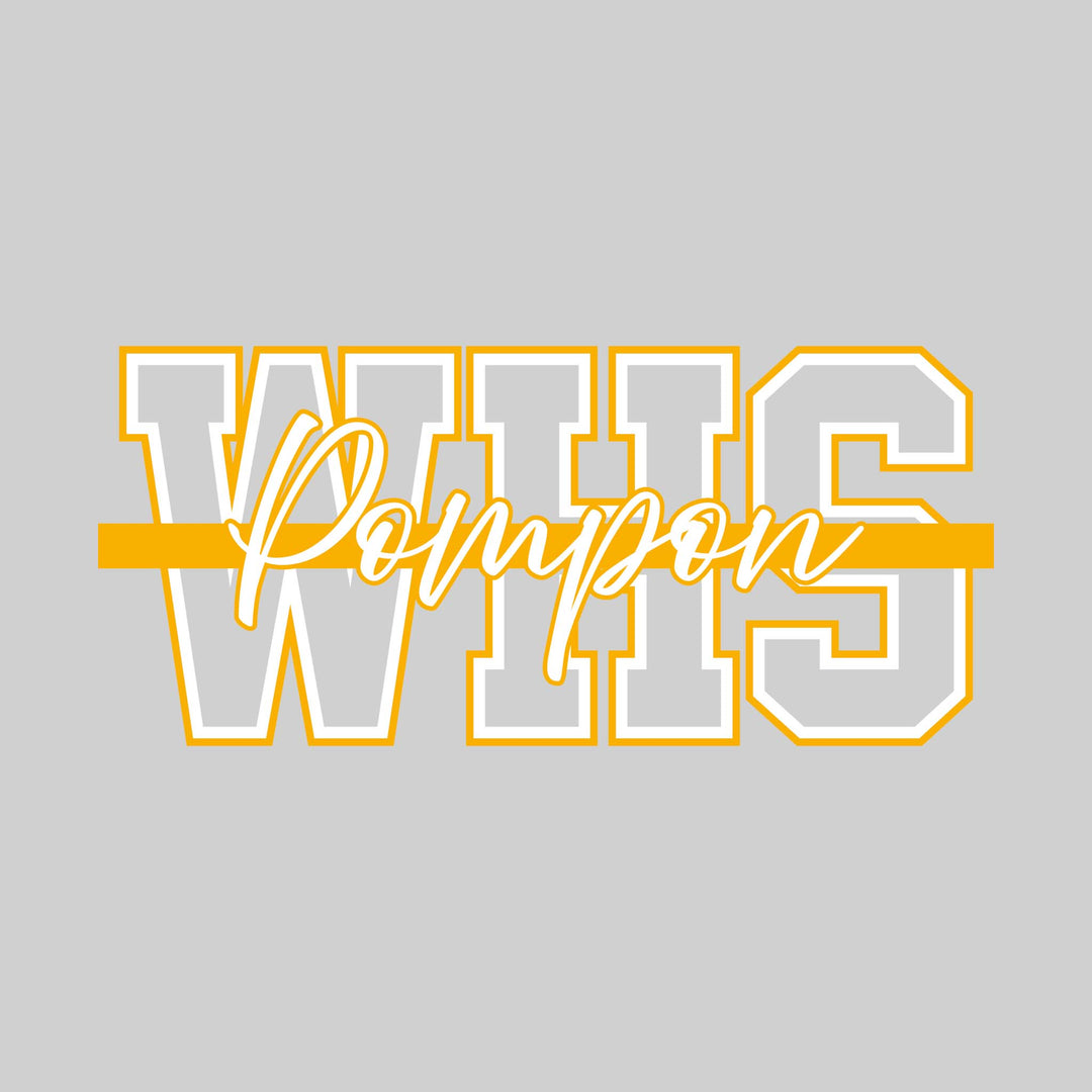 Western Warriors - Pompon - Outlined WHS with Cursive Pompon and Color Bar
