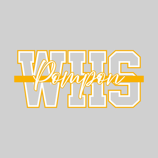 Western Warriors - Pompon - Outlined WHS with Cursive Pompon and Color Bar