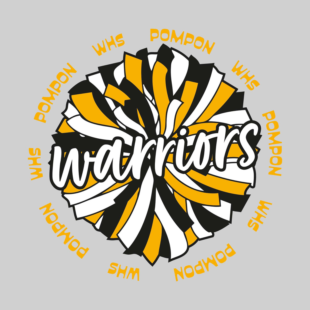 Western Warriors - Pompon - Oversized Pom with Circular WHS Pompon Text
