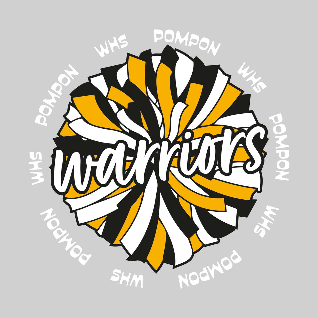Western Warriors - Pompon - Oversized Pom with Circular WHS Pompon Text