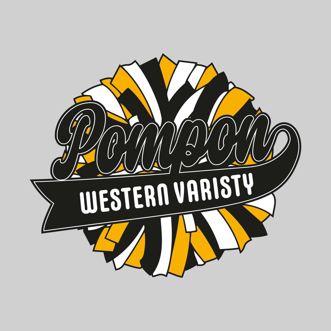 Western Warriors - Pompon - Oversized Pom with Cursive Pompon and School Name