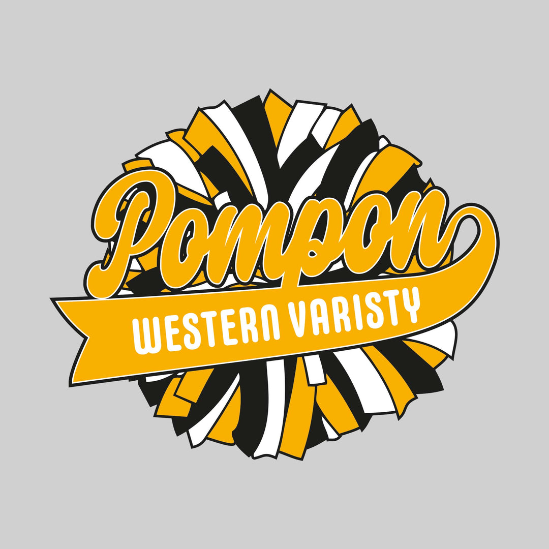 Western Warriors - Pompon - Oversized Pom with Cursive Pompon and School Name