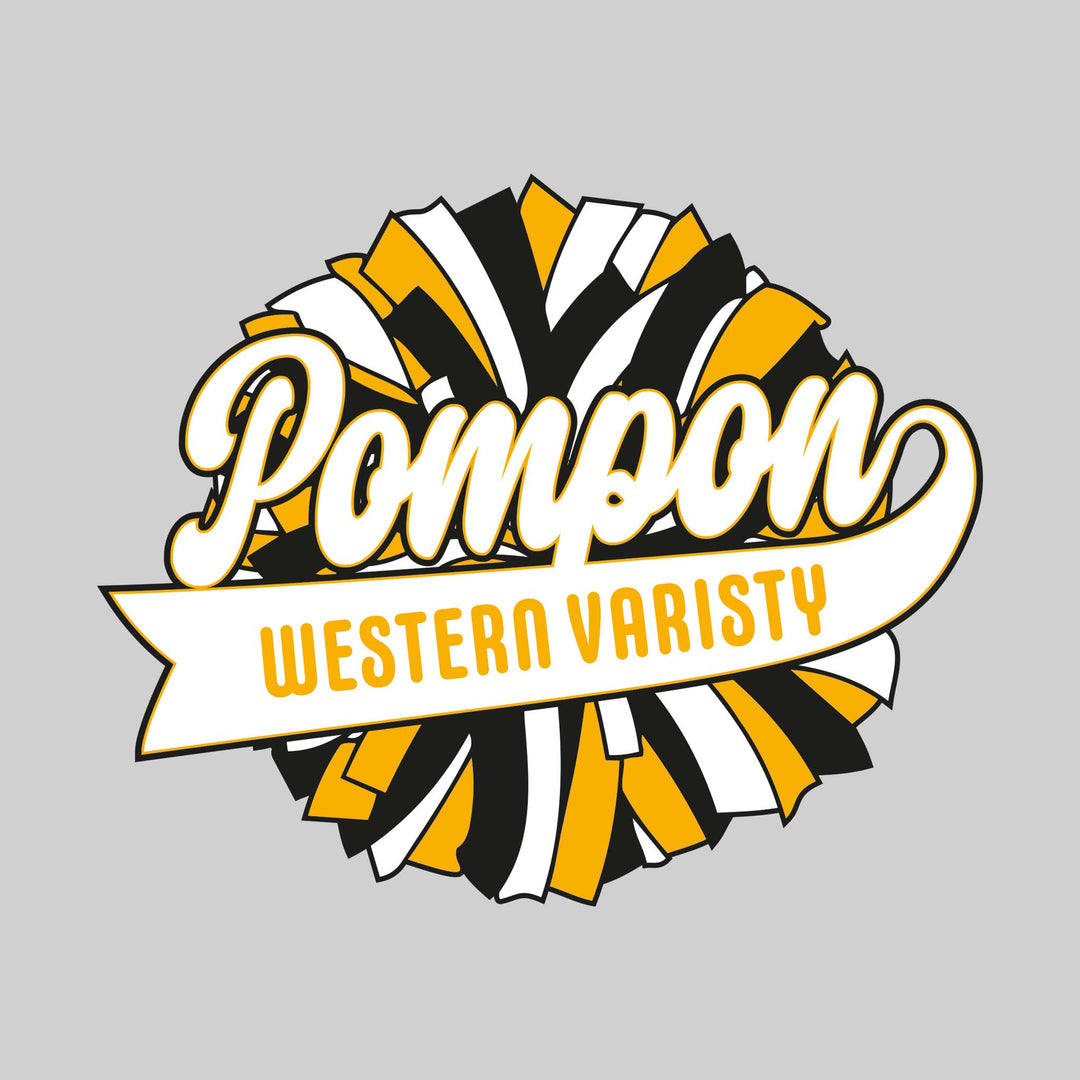 Western Warriors - Pompon - Oversized Pom with Cursive Pompon and School Name
