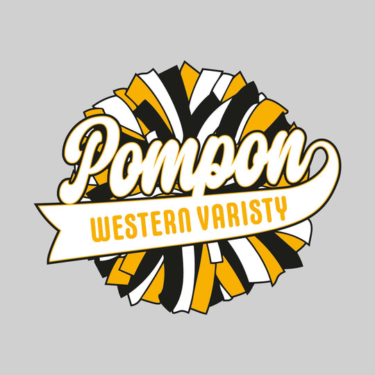 Western Warriors - Pompon - Oversized Pom with Cursive Pompon and School Name