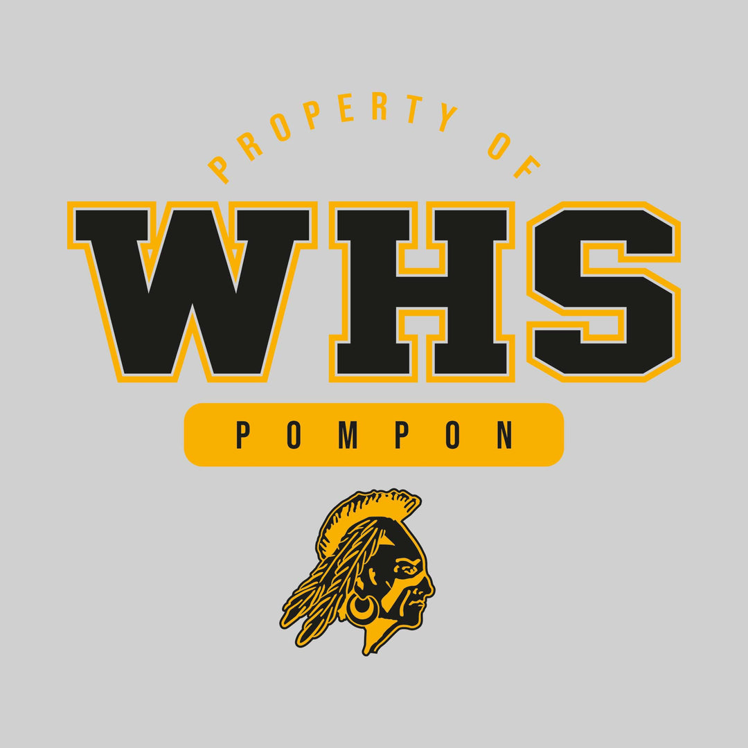 Western Warriors - Pompon - Property of WHS Pompon with Lower Mascot