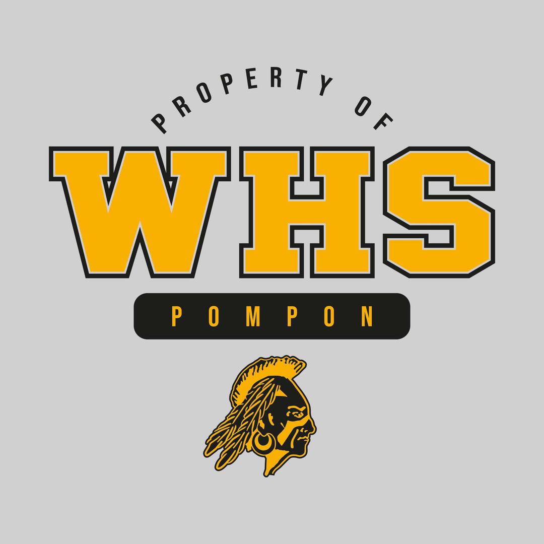 Western Warriors - Pompon - Property of WHS Pompon with Lower Mascot