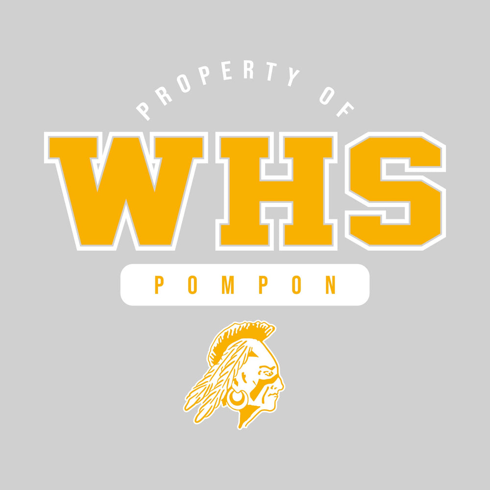 Western Warriors - Pompon - Property of WHS Pompon with Lower Mascot