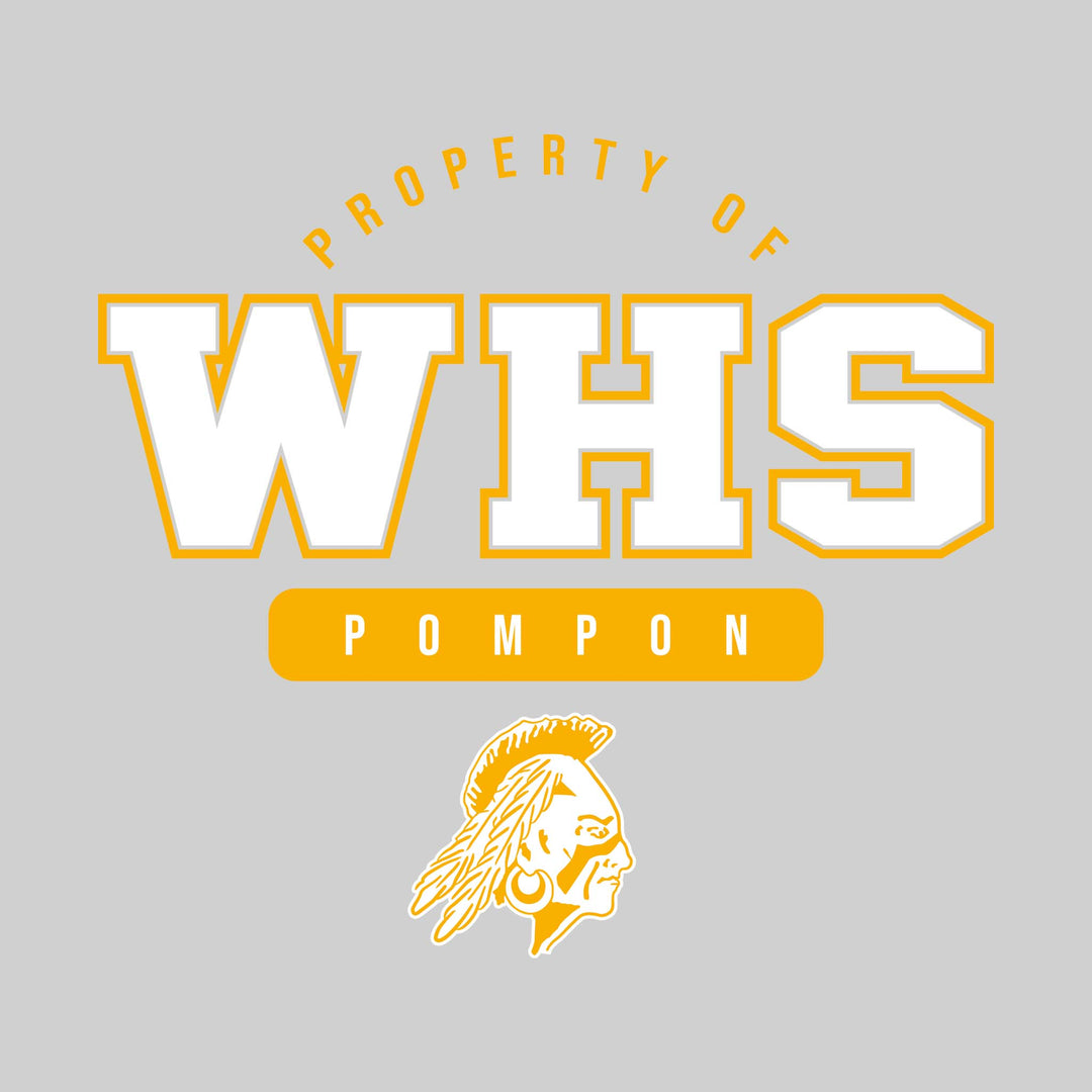 Western Warriors - Pompon - Property of WHS Pompon with Lower Mascot