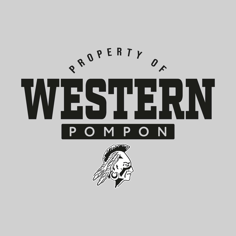 Western Warriors - Pompon - Property of Western Pompon - 1-Color with Mascot