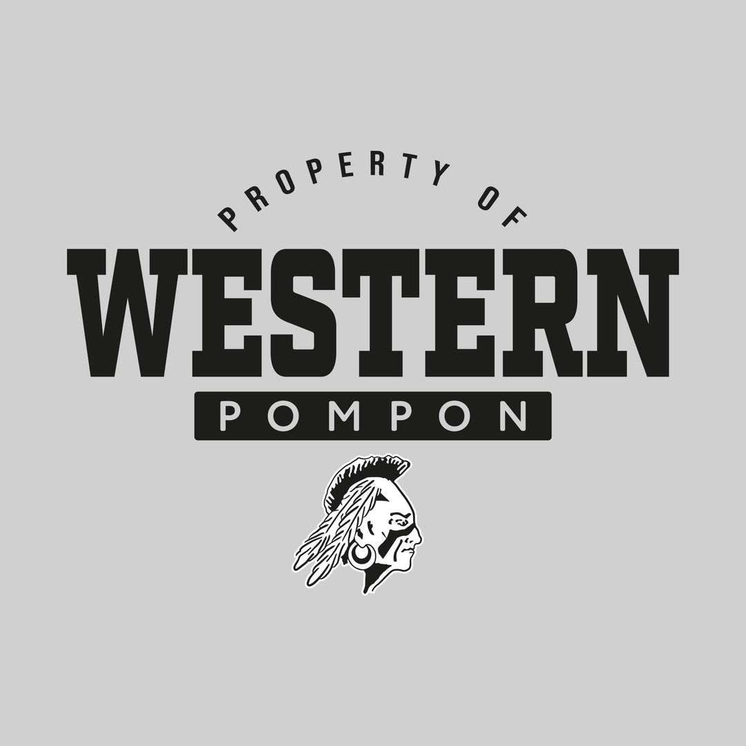 Western Warriors - Pompon - Property of Western Pompon - 1-Color with Mascot