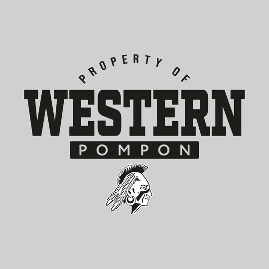Western Warriors - Pompon - Property of Western Pompon - 1-Color with Mascot