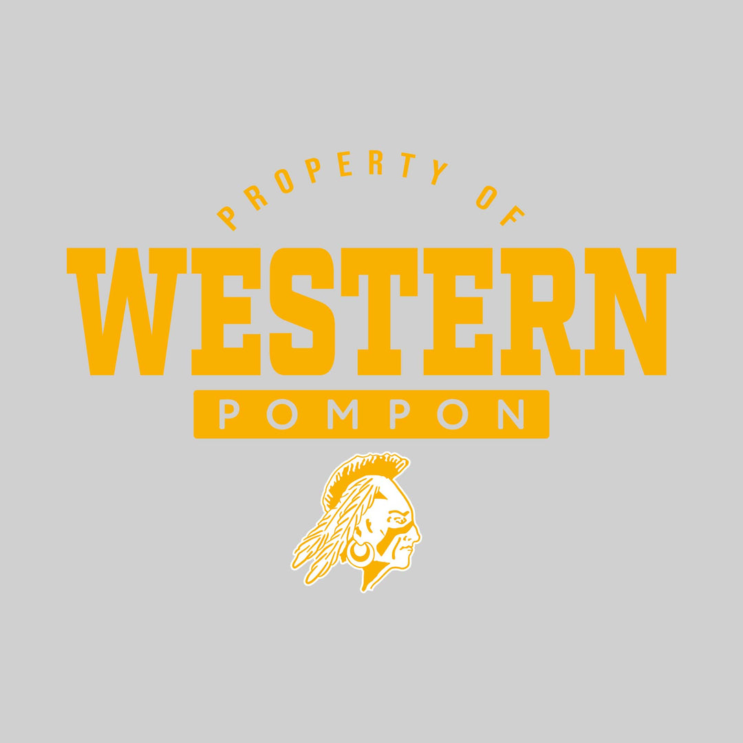 Western Warriors - Pompon - Property of Western Pompon - 1-Color with Mascot