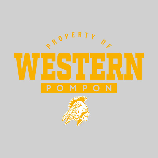 Western Warriors - Pompon - Property of Western Pompon - 1-Color with Mascot