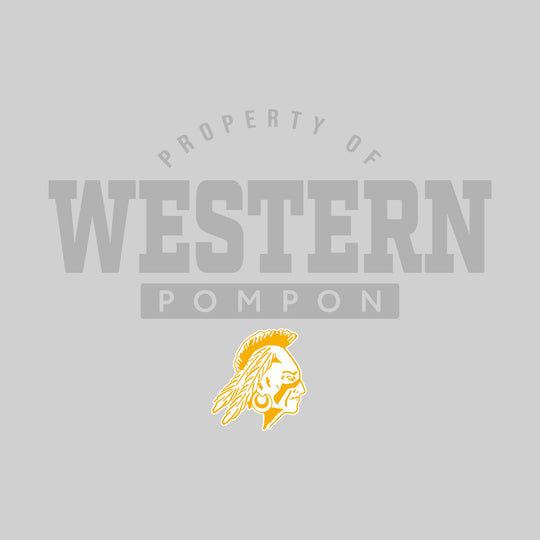 Western Warriors - Pompon - Property of Western Pompon - 1-Color with Mascot