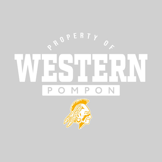 Western Warriors - Pompon - Property of Western Pompon - 1-Color with Mascot