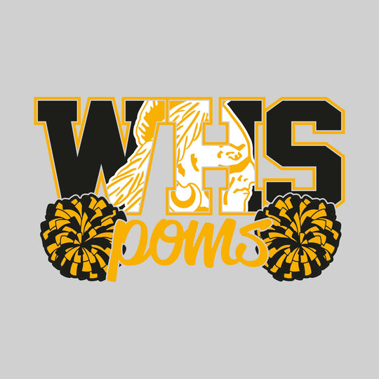 Western Warriors - Pompon - WHS with Mascot Inset and Poms