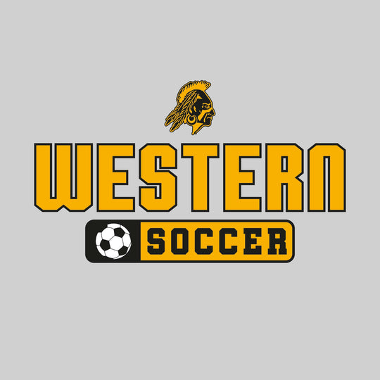 Western Warriors - Soccer - Mascot with School Name Over Soccer