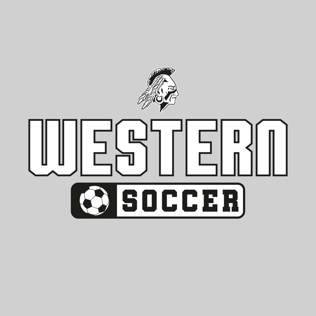 Western Warriors - Soccer - Mascot with School Name Over Soccer